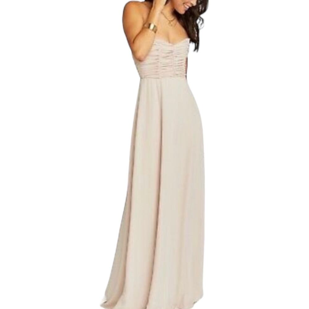 Show Me Your Mumu Bonbon Strapless Bridesmaid Dress Small Nude Cream
